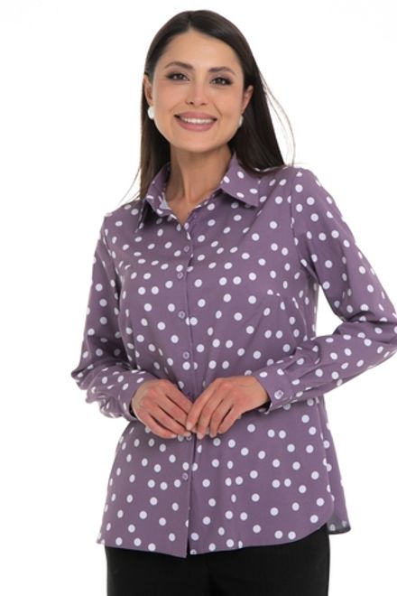 Рубашка Деловой стиль (горошек, сирень) Diolche