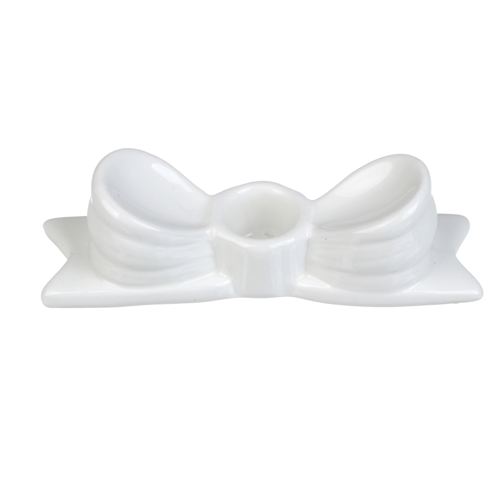 Подсвечник тм LADECOR "Бант", 14x3,5x4 см, доломит