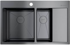 Мойка Omoikiri Akisame 78-2-GM-L нерж.сталь/вороненая сталь(арт.4973101)