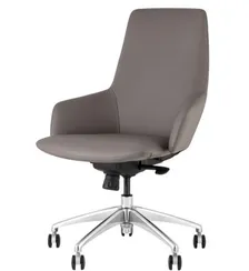 Кресло офисное Bow серая экокожа
