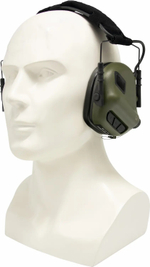 Тактические наушники EARMOR M31N MARK3-FG (FOLLIAGE GREEN) (нейлоновое оголовье под шлем, шумодавление активный - 84ДБ/пассивный - 22ДБ)