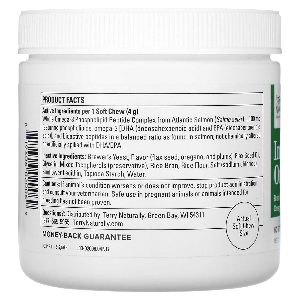 Terry Naturally, Intelligent Omega, для собак, 60 жевательных таблеток