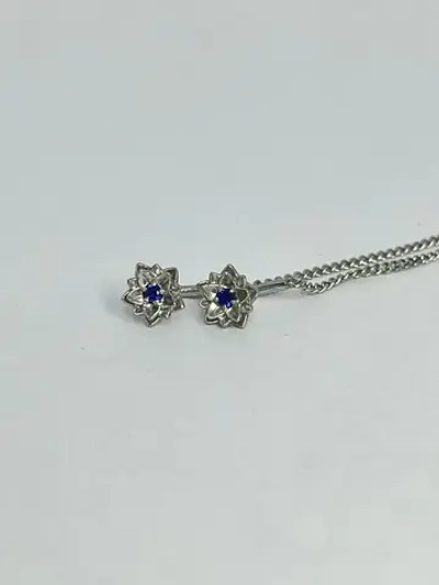 Серебряные серьги протяжки "Лотос"