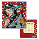 Тетрадь 36 л., А5, клетка, Alingar "Девушки ", скрепка, второй блок 60 г/м2, мелованный картон (эконом), 4 дизайна в пленке т/у