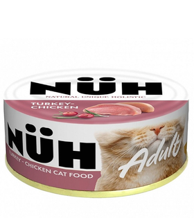 Нюх (NUH) беззерновой влажный для взрослых кошек Индейка и цыплёнок 100гр.