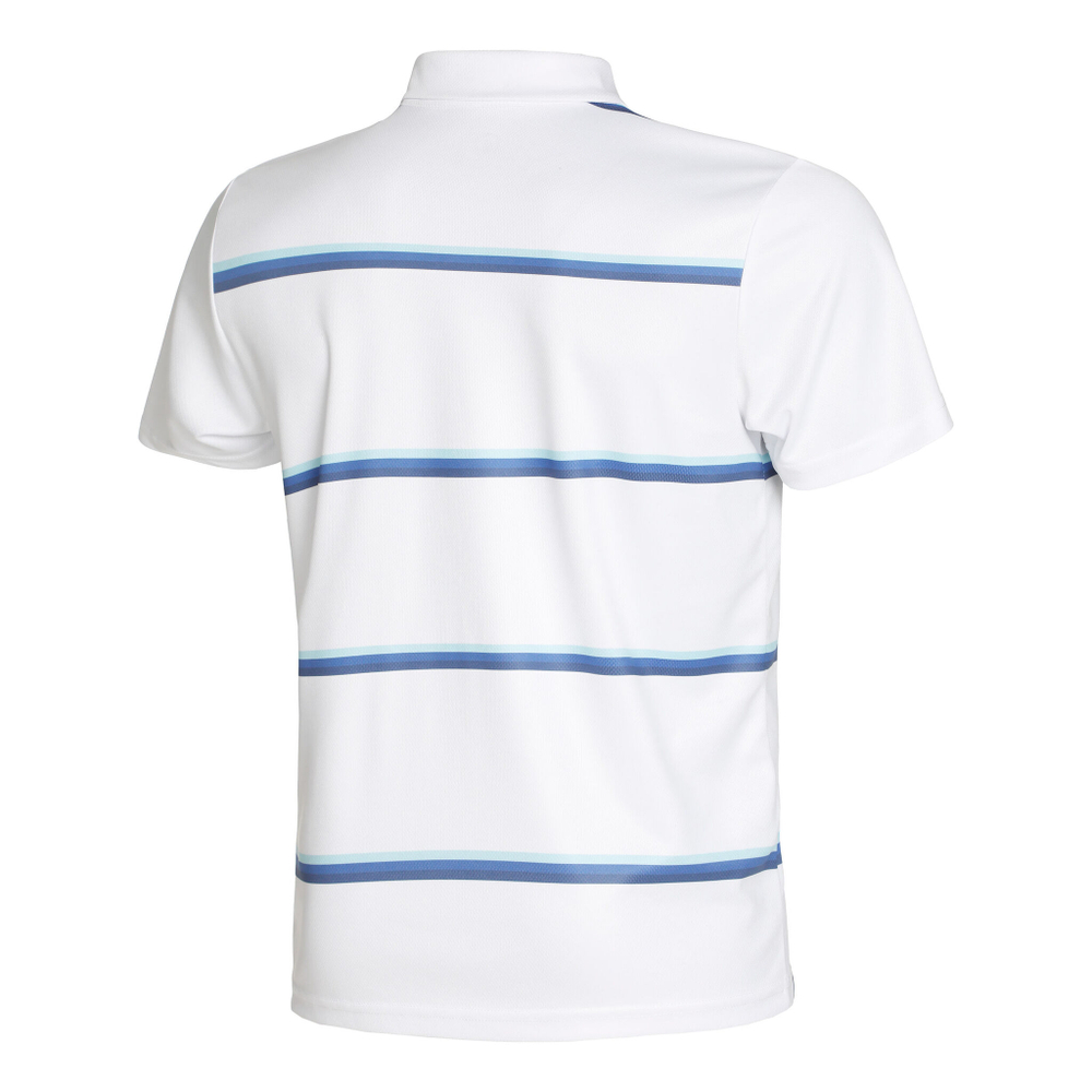 Мужское теннисное поло Quiet Please Ocean AOP Stripe Tournament Polo Men - White, Dark Blue