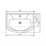 Раковина накладная "Элеганс-60" белая (Rosa)