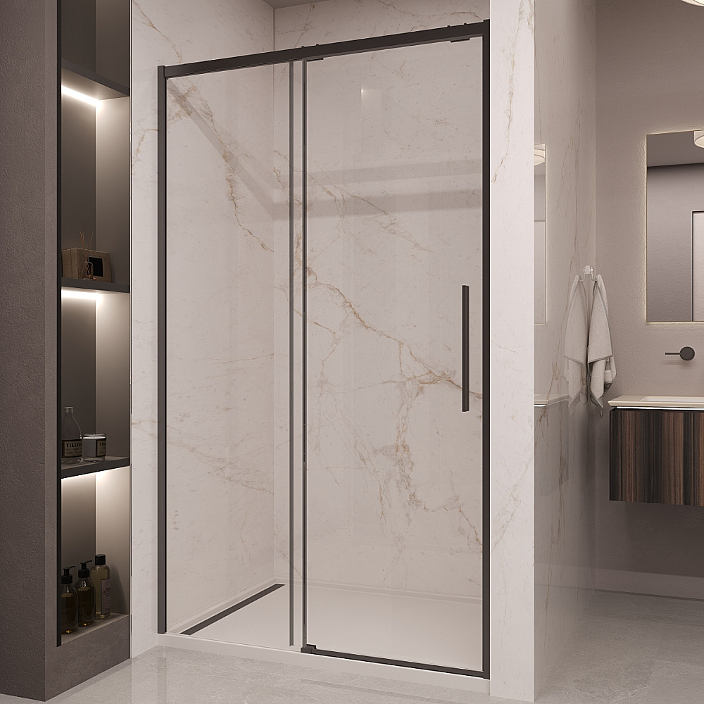 Душевая дверь Vincea Stella 130 VDS-1ST130CLB стекло прозрачное/профиль черный