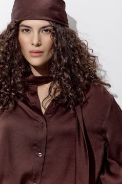 Блуза из шифона шоколадного цвета