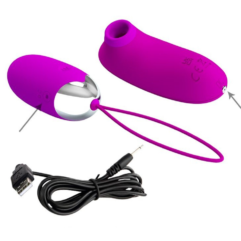 Вибромассажер + вакуумный стимулятор Pretty Love Orthus фуксия