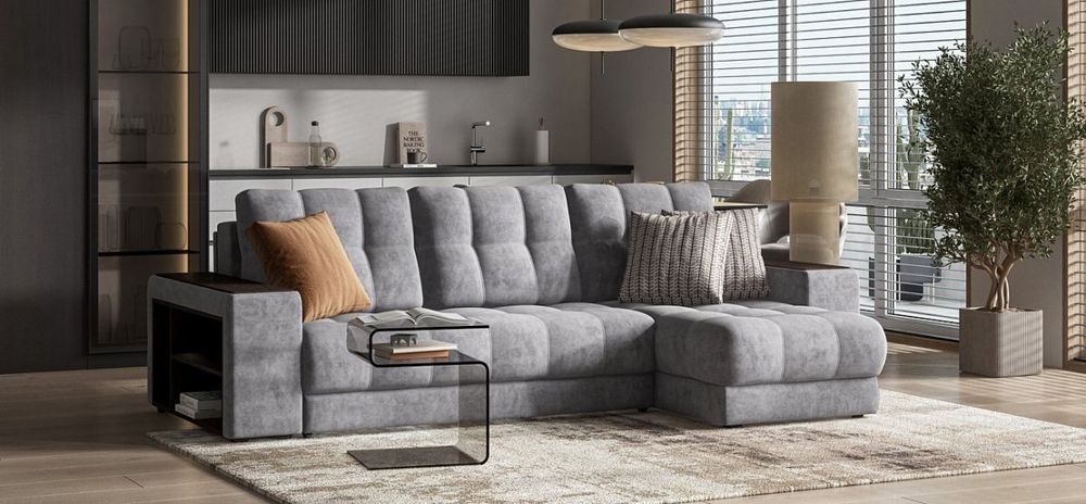Угловой диван Босс ХЛ Велюр Роял агат