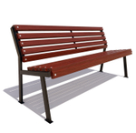 Скамейка стальная "Ретро" лиственница 3,0м, без подлокотников, махагон