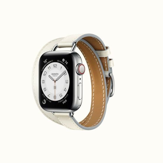Apple Watch Hermès - 41mm White Leather Attelage Double Tour Silver