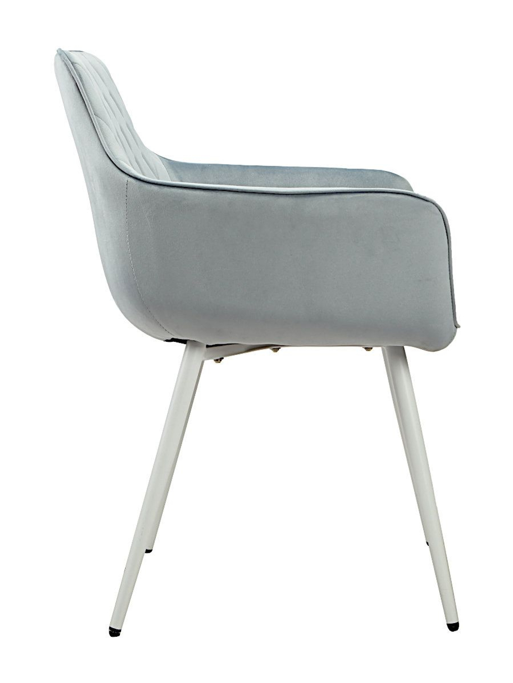 Стул LA ALTA CATALINA велюр пыльно-голубой, каркас белый