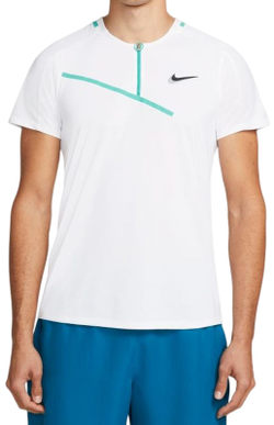 Мужское теннисное поло Nike Spring Slam Ultimate Zip Polo M - white/black