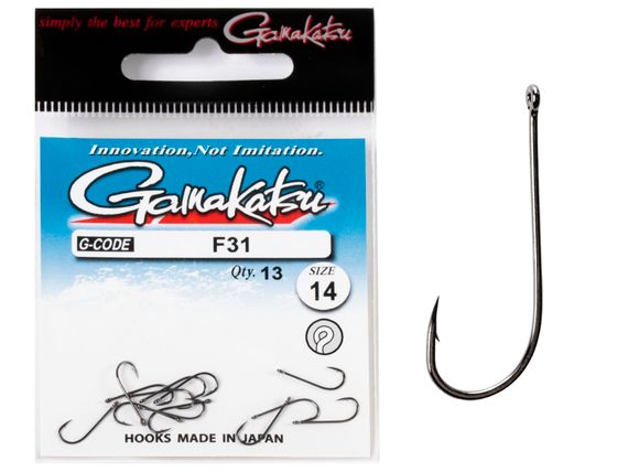 Крючки Gamakatsu F31 NEW LABEL HOOKS BLACK разм. 14 13шт.