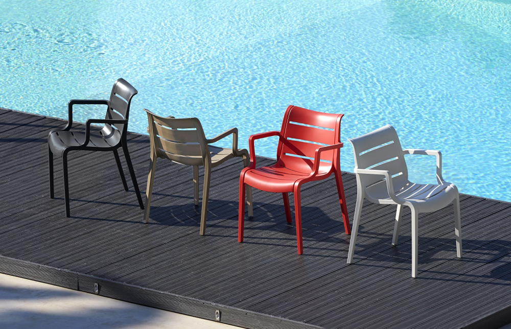 Кресло пластиковое SCAB GIARDINO Sunset, красный