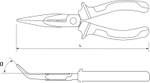 BNP0150 Длинногубцы изогнутые 45° с двухкомпонентными рукоятками, 160 мм