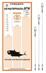 Поводки AFW 7 нитей 5,0кг 0,22мм 15-20-25см 1упк. по 30шт.