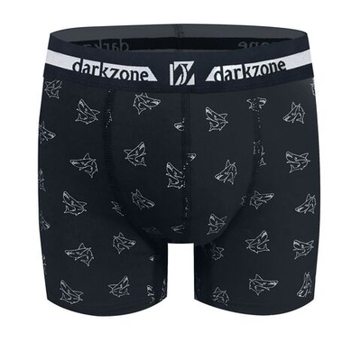Темно-синие трусы-боксеры с принтом в виде акул (Размер: L) (Цвет: темно-синий)