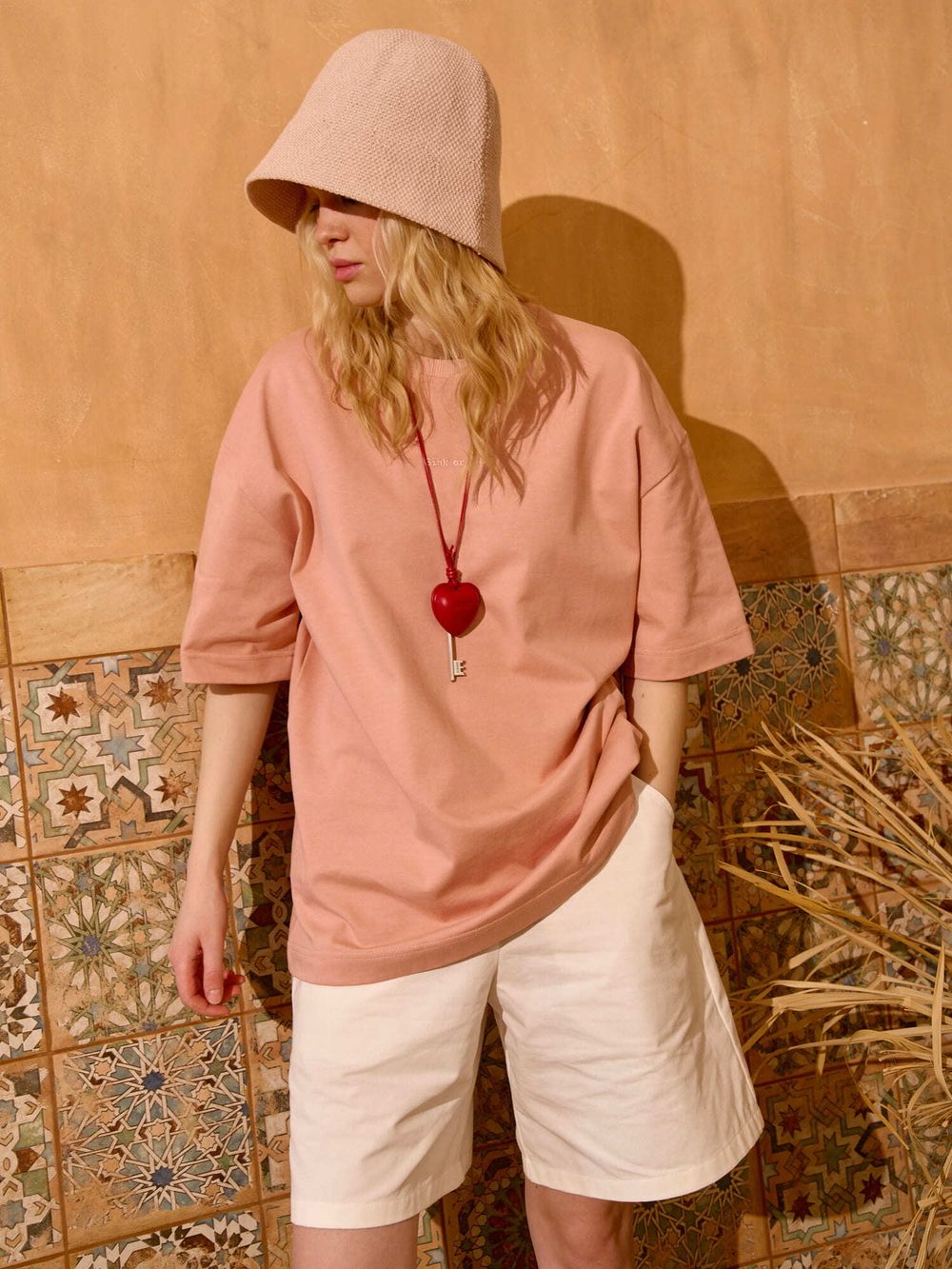 Футболка оверсайз из 100% хлопка "Персик" женская