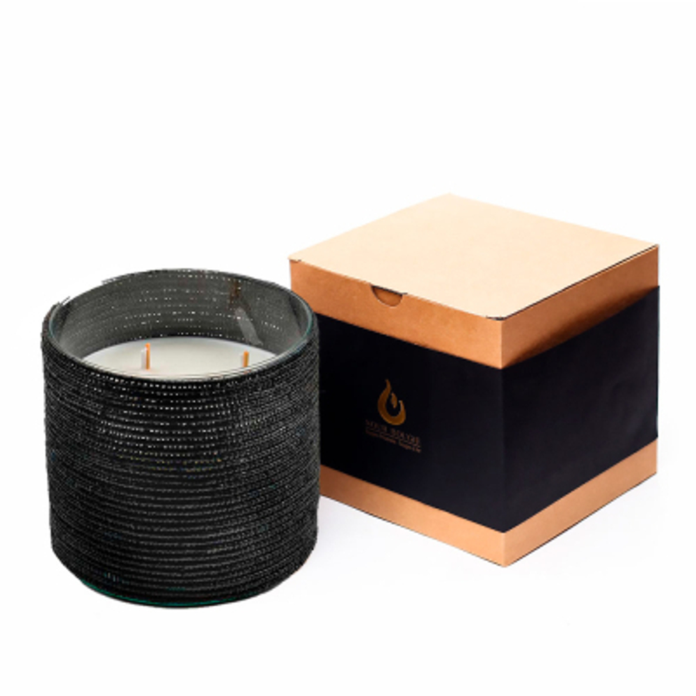 Аромасвеча Nour Bougie Alterna Oud рафия черная 2400 г