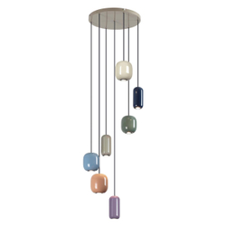 5053/7 PENDANT ODL24 000 цвет слонов.кости/мультиколор/металл Подвес GU10 LED 7*4W OVALI