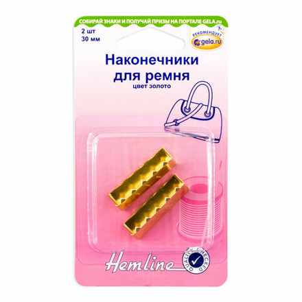 Наконечники для ремня,30 мм, 2 шт, металл, золотой. (10013160/150519/0153726/1_Китай)