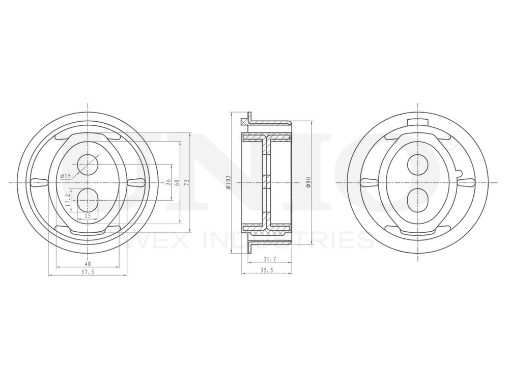 Опора дифференциала задняя UNIO RMP-15122