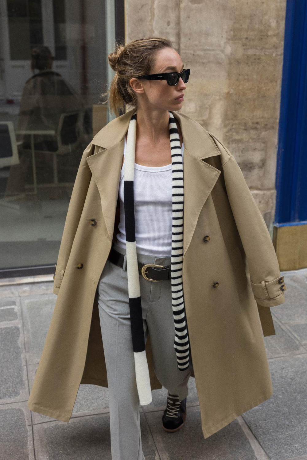 ZARA ДЛИННЫЙ ТРЕНЧ, РЫЖЕВАТО-КОРИЧНЕВЫЙ