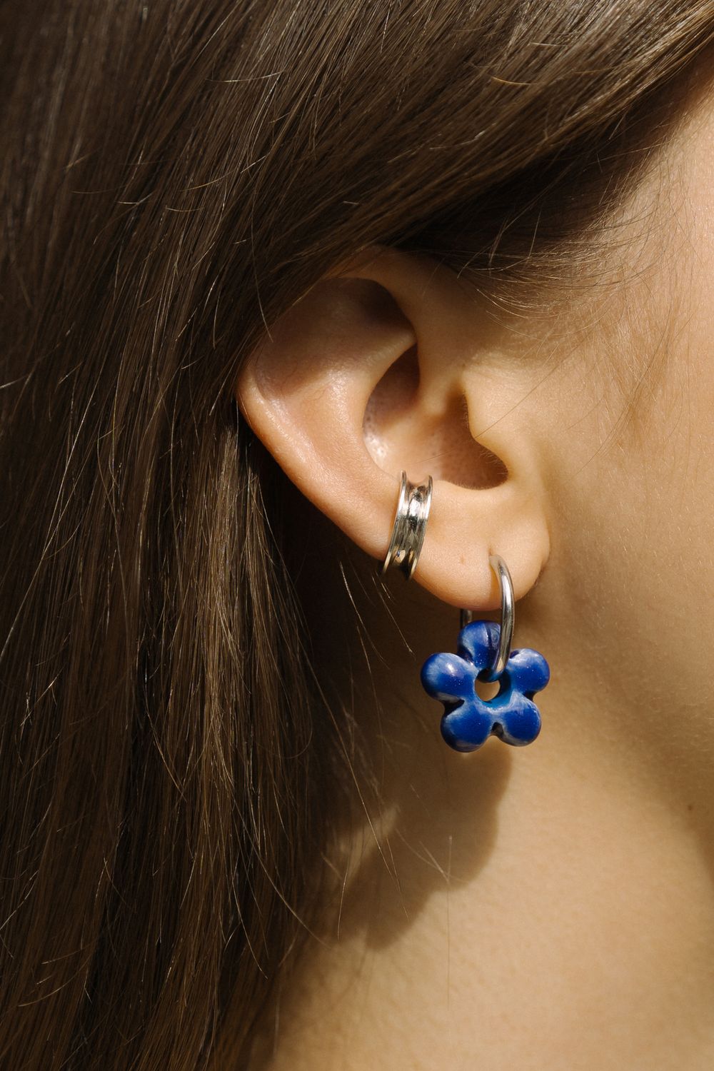 Подвес Цветок mini, синий, керамика