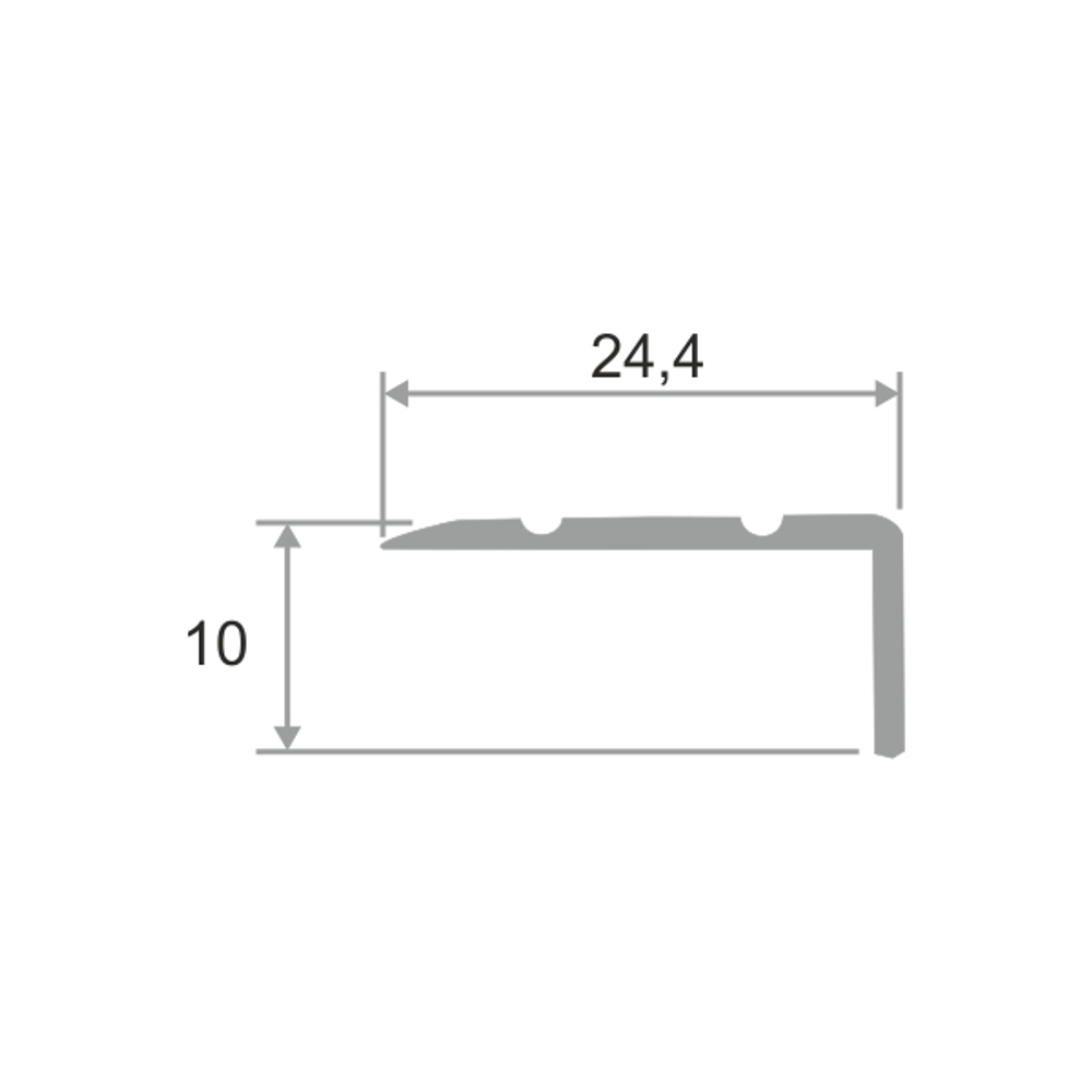 Алюминиевый угловой порог для пола ПО-24х10 2700 мм