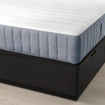 Каркас кровати с местом для хранения и матрасом - IKEA NORDLI, 200х90 см, матрас средне-жесткий, черный, НОРДЛИ ИКЕА