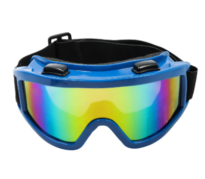 Очки-маска для езды на мототехнике, стекло хамелеон, цвет синий