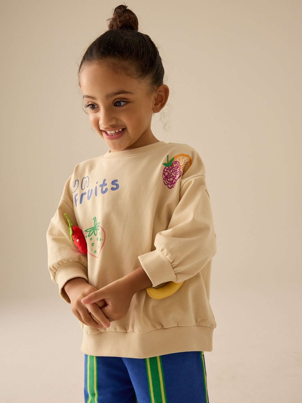 Толстовка и брюки в комплекте для девочки Next E51-356, Бежевый, Синий