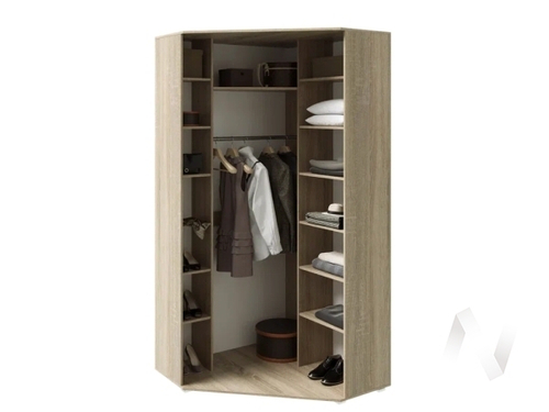 Шкаф угловой универсальный Спальня Ким (сонома/графит софт NEW)