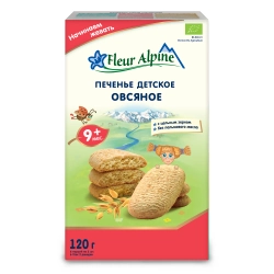Печенье Fleur Alpine овсяное, 120г с 9 месяцев