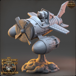 Pilot Horst Stauffer in Blue Gryphon Bomber - The Tenacious Tinkerers of Todthaven