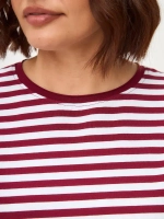 Футболка дизайнерская тельняшка оверсайз с фигурным низом