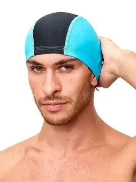 Шапочка для плавания лайкровая Sargan Классика унисекс голубой/черный