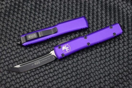 Microtech Ultratech T/E - нож автомат., фиолет., алюм. рук-ть, черн. клинок