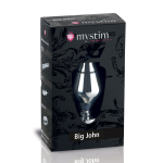 Анальная втулка для электростимуляции Big John - 13 см. (Цвет: серебро)