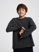 Лонгслив базовый Mjölk Anthracite Stripes