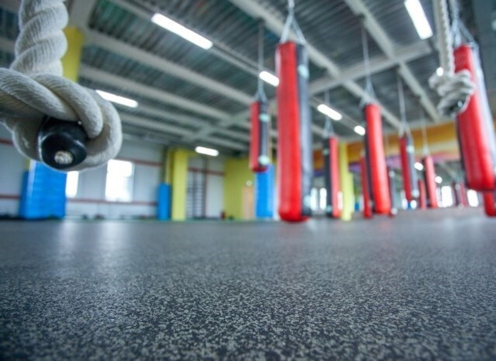 Спортивное рулонное покрытие из крошки Резипол ANT Flex Eco Granite 2мм до 100м2 Светло-серый61