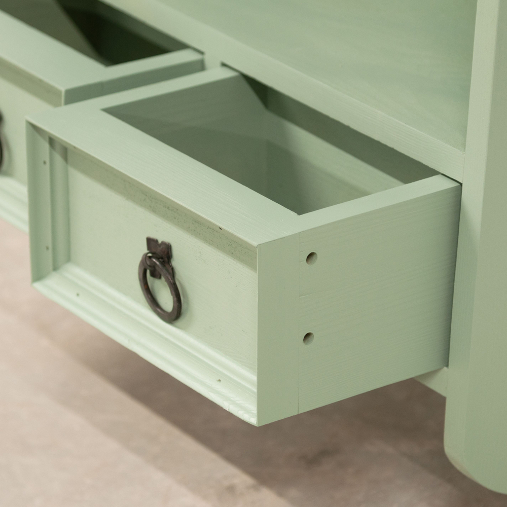 Шкаф навесной Прованс 2 ящика для кухни и ванной из массива сосны, эвкалиптовый