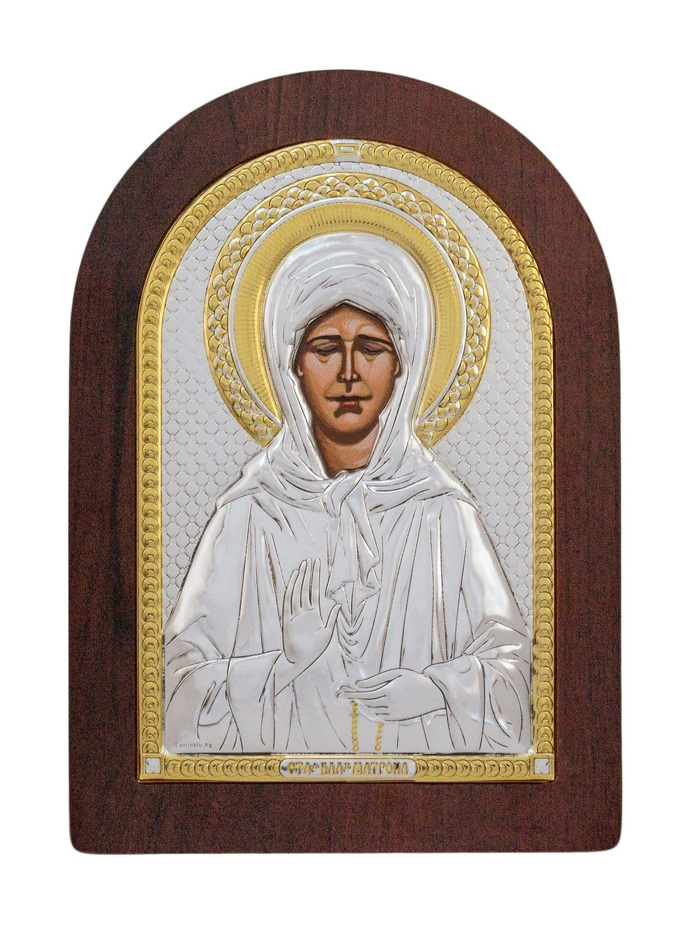 Матрона, икона арочная, красное дерево 150х200