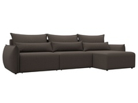 Диван угловой Лига-051 НПБ Лонг угол универсальный РОГОЖКА Амур 05 коричневый