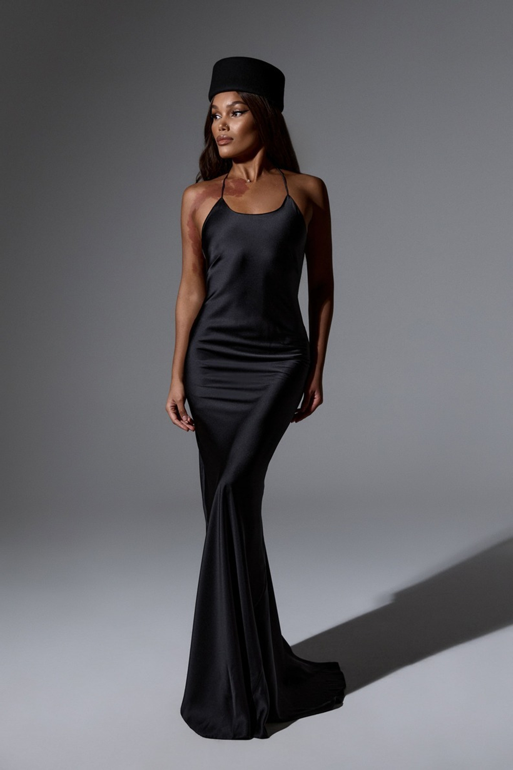 Платье макси из шелка "Monaco 2", черный