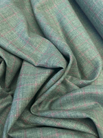 Лен и шелком Cerruti 1881 зеленый в розовую клетку