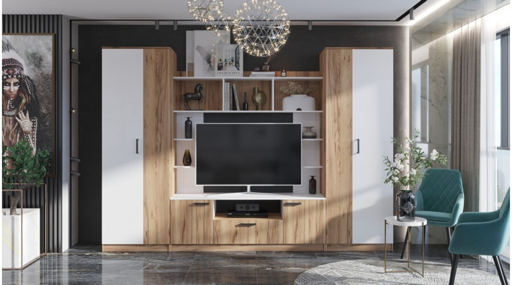 Гостиная Палермо Дуб вотан / Белый